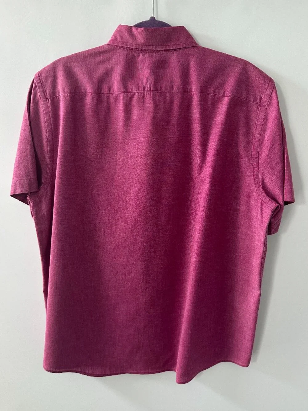 Banana Republic Pink Large 'Untucked Fit' Men's Short Sleeve Shirt 100% Cotton